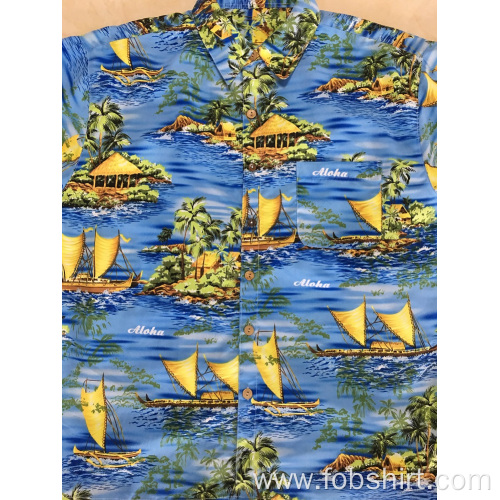 Custom Men Hawaiian Shirts Men Hawaiian Beach Shirt Supplier